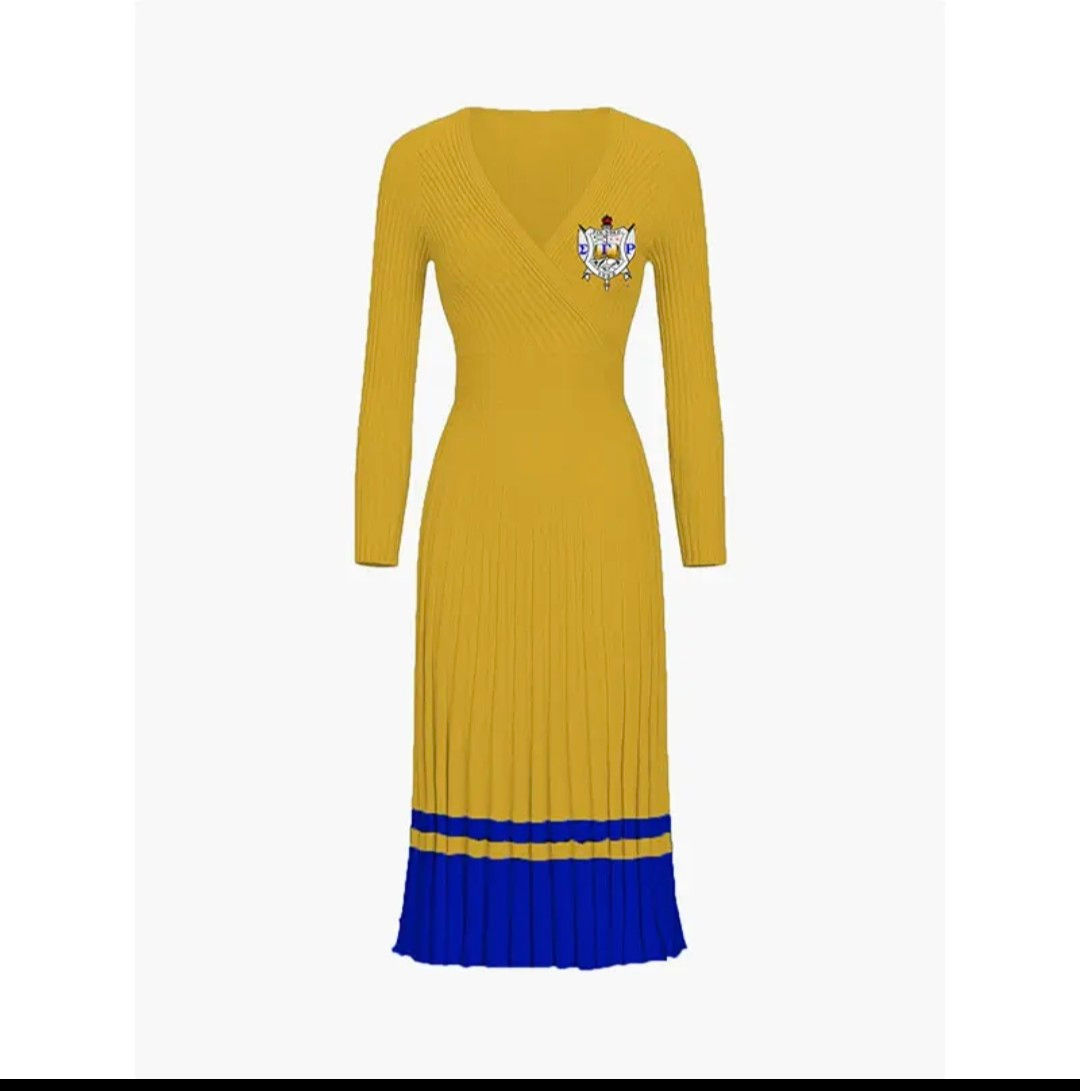Sgrho New Gold/Blue Dress