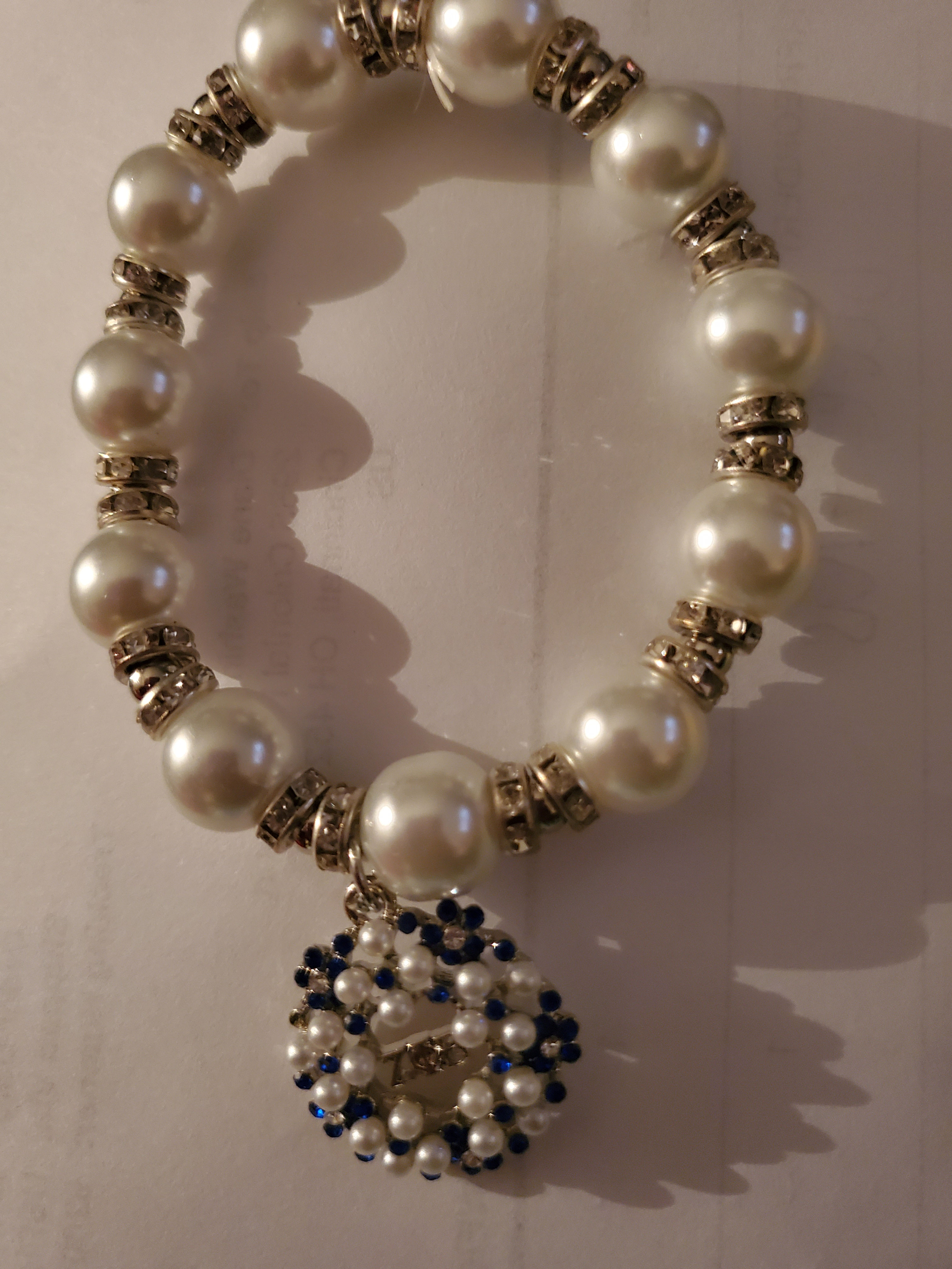 Zeta Pearl Charm Bracelet