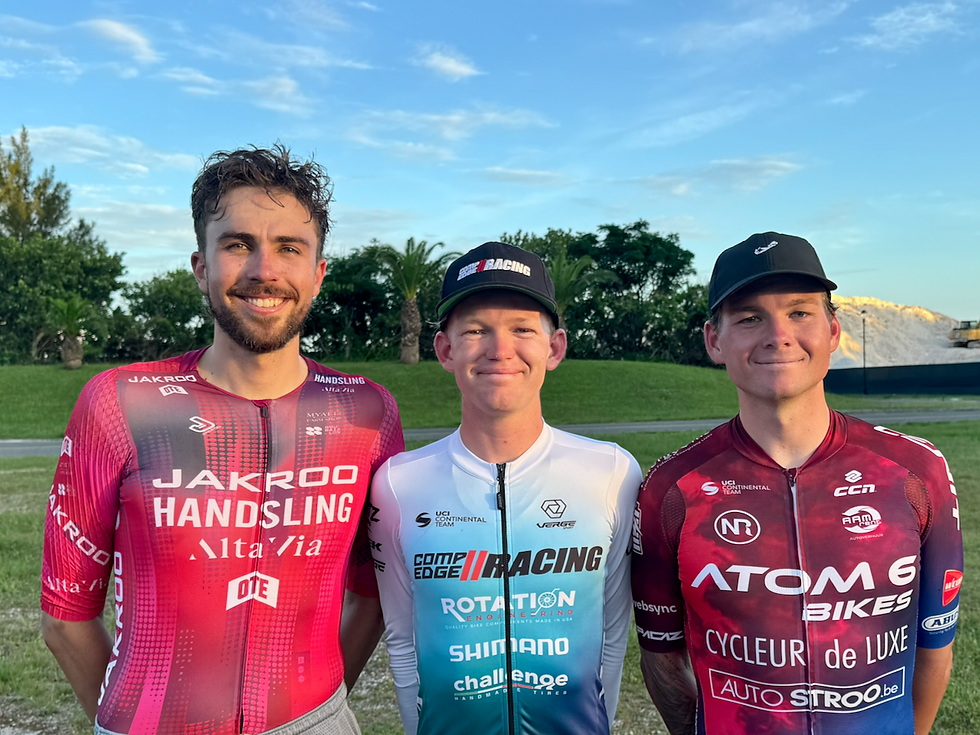 Open men 3rd white, 1st narraway, 2nd hopkins