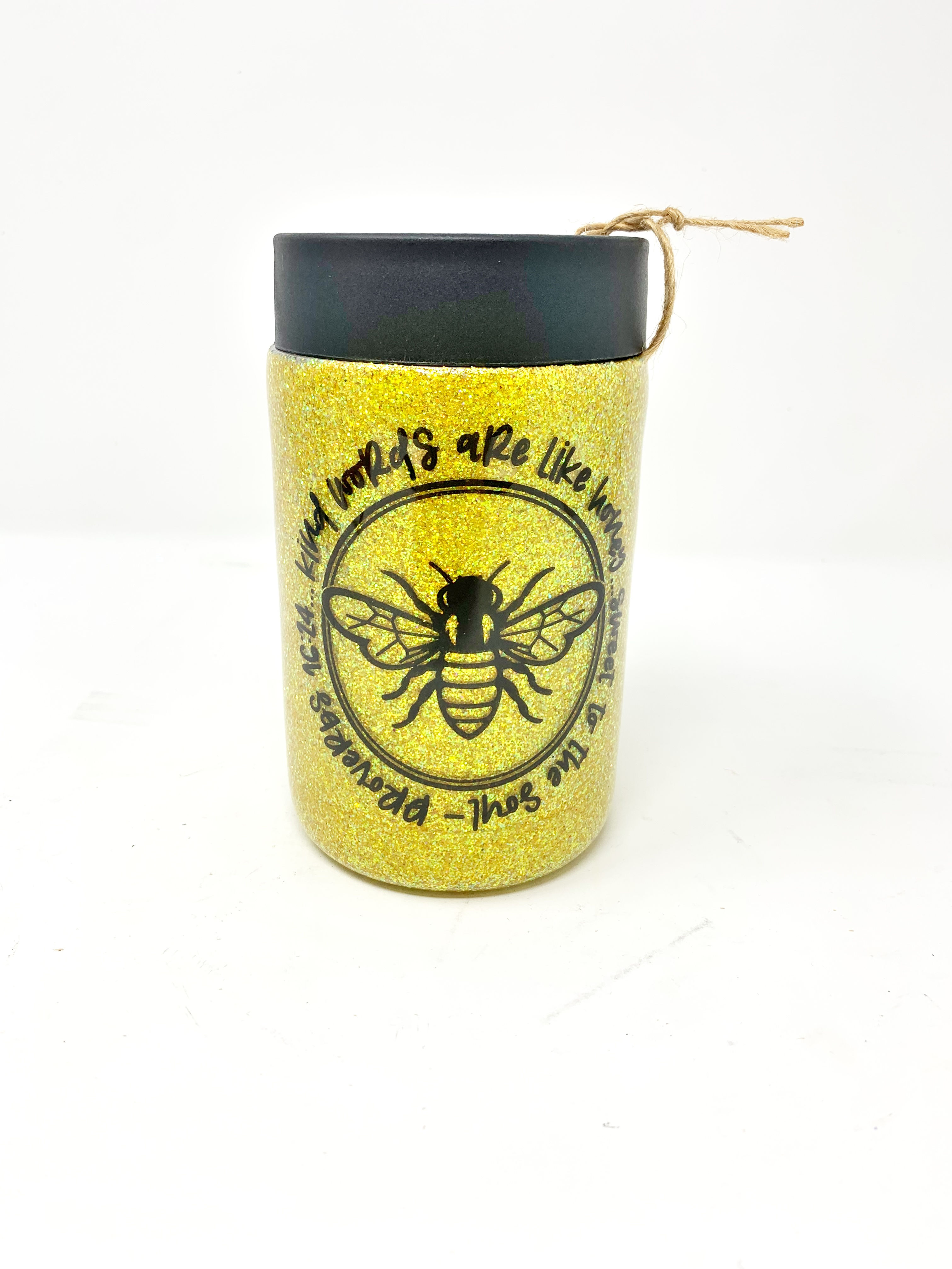 koozie yellow bee kind