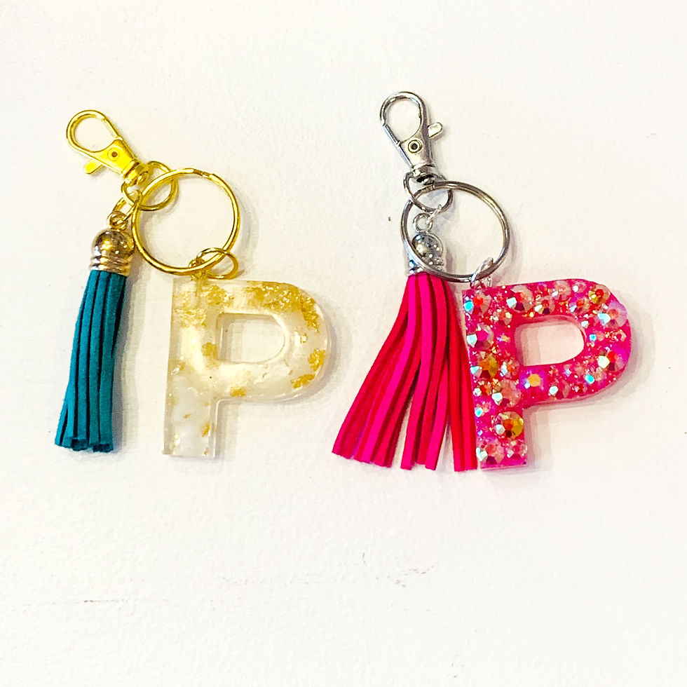 Rhinestone Keychain "P"