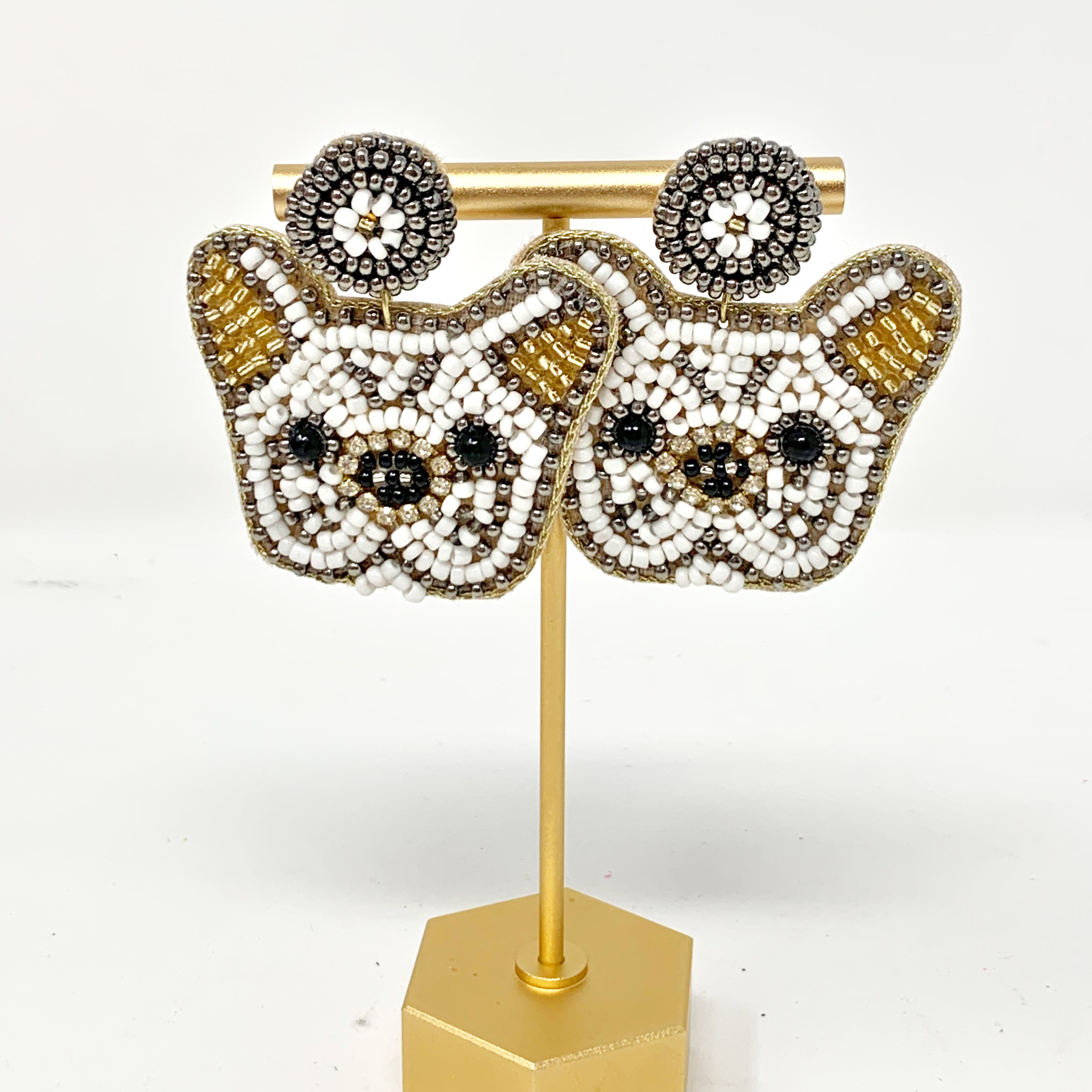 Bulldog Beaded Earrings