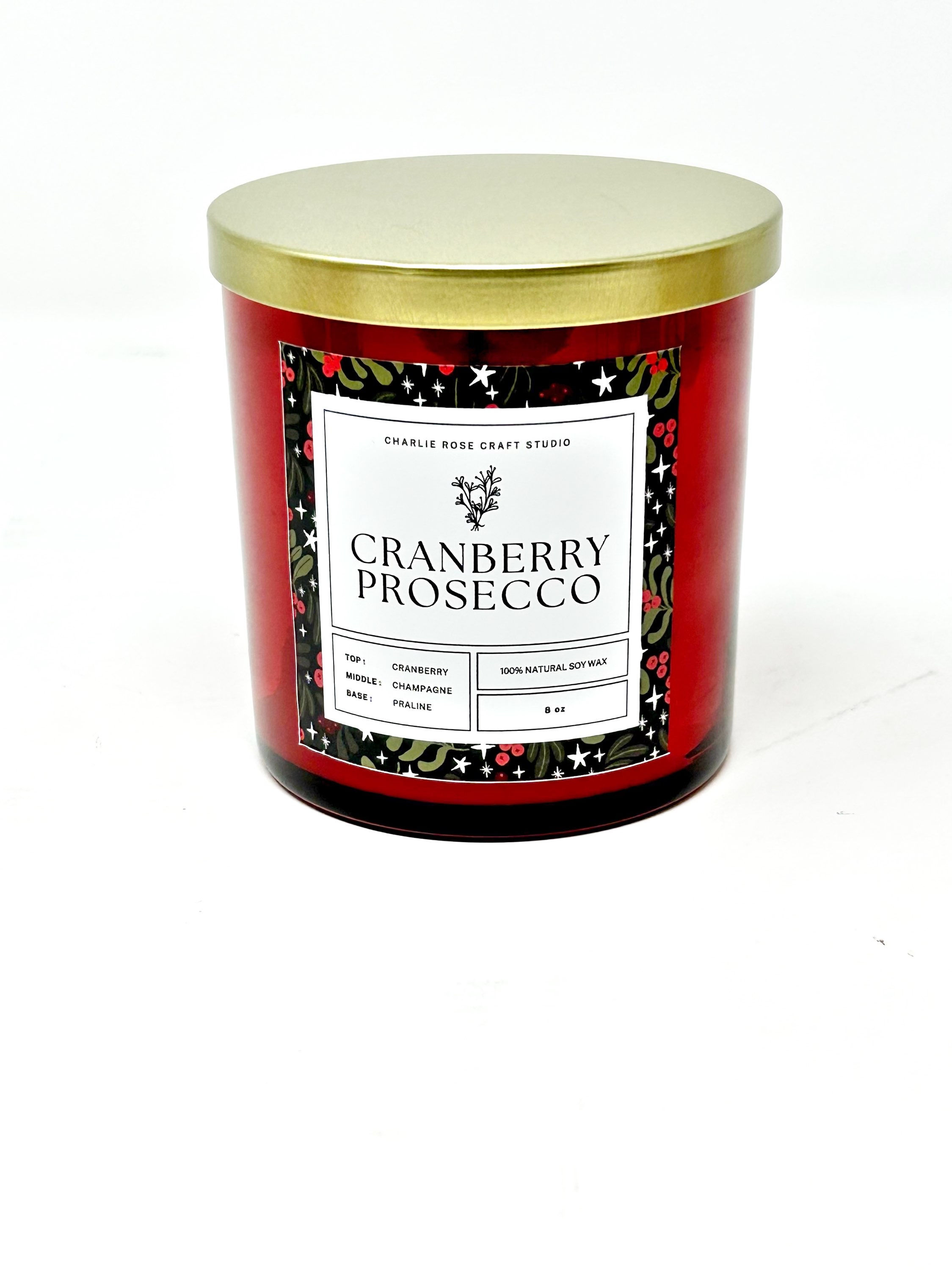 Cranberry and Prosecco 8 oz Candle