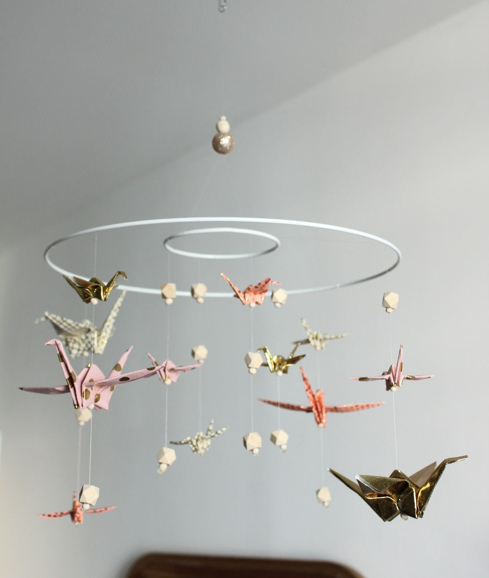 Mobile origami Birds & Wood Cali