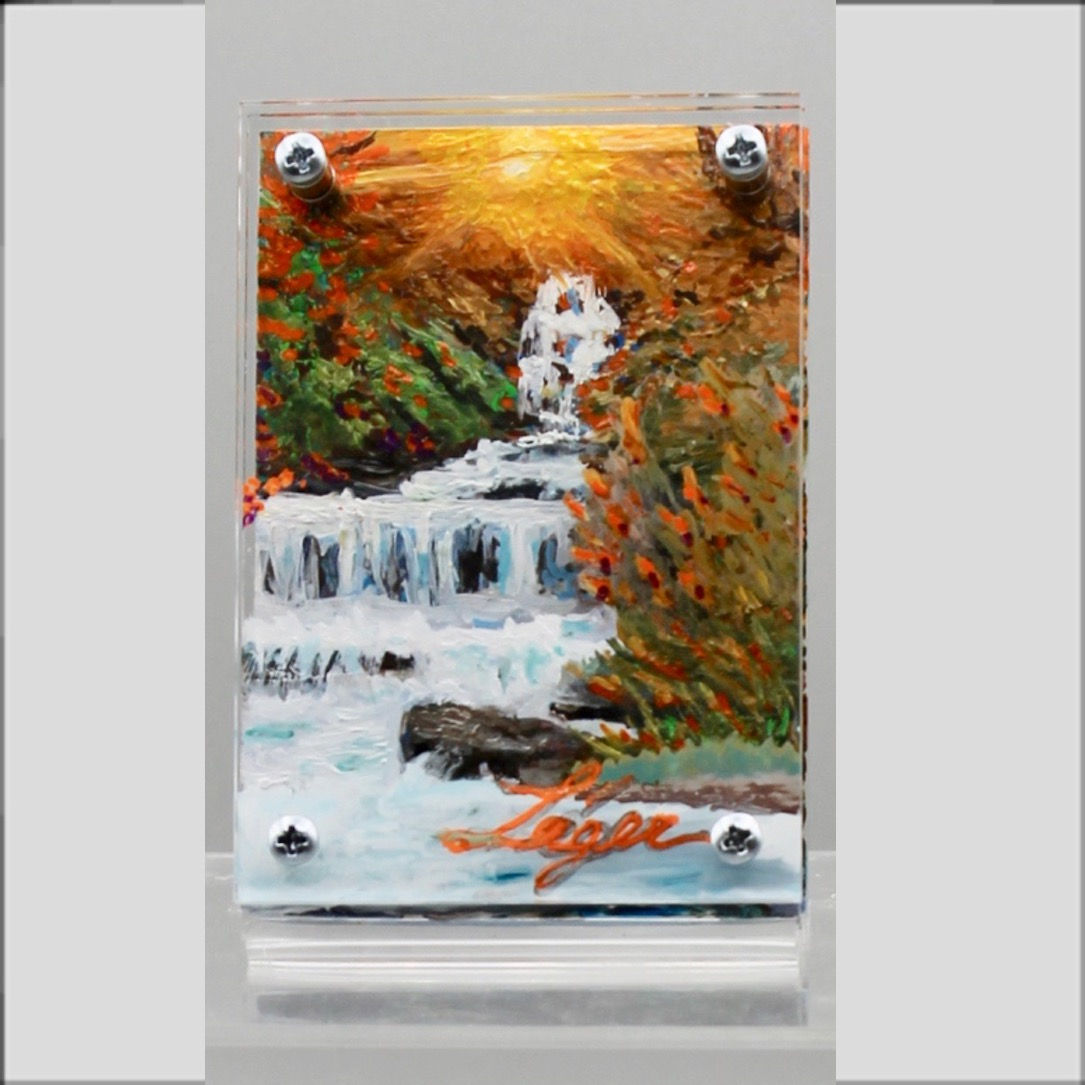 Bright sun waterfall