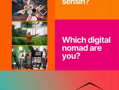 hangi dijital göçebe sensin yazısı ve farklı resimler