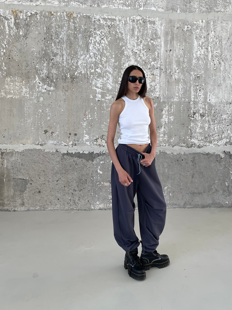 Thumbnail: Pants with snaps are dark gray