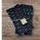 Thumbnail: Handwoven Black with white orange striped Ikat Cotton Dinner Napkin Set