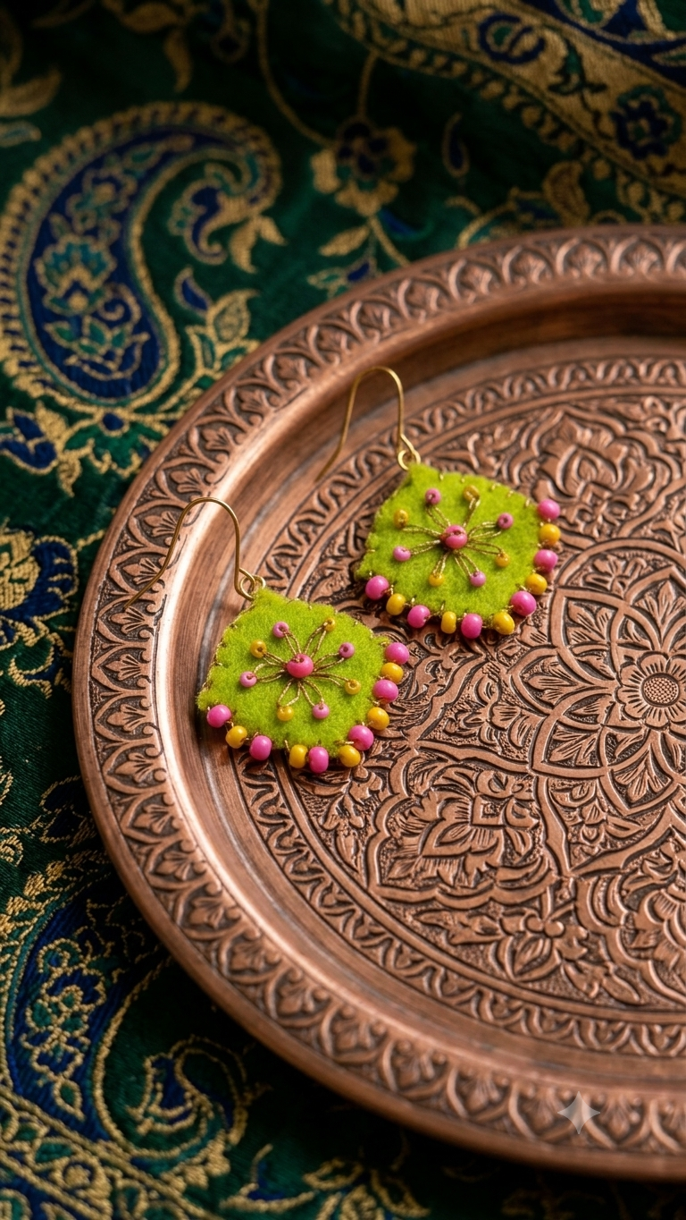 Lime Zest Mandala Diamond Earrings