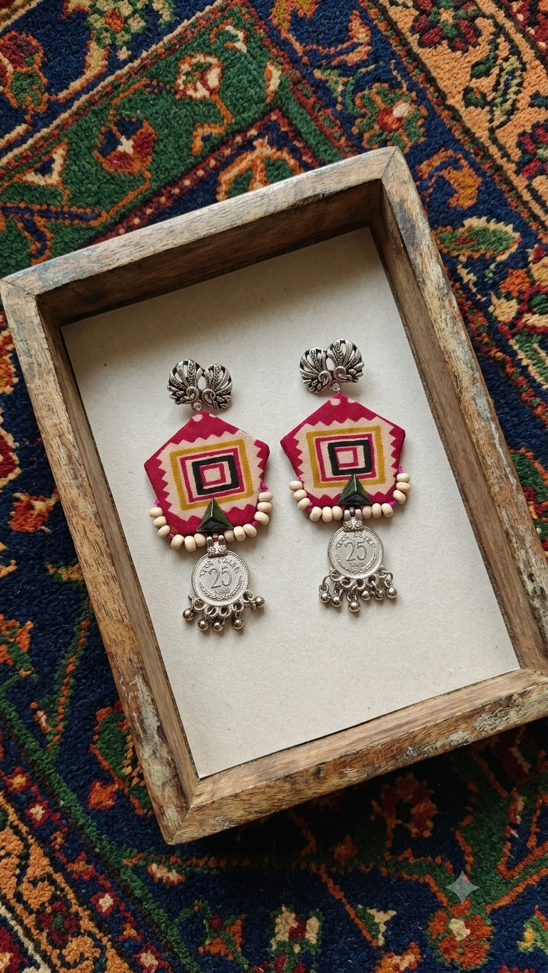 Roopa Geometric Shield Earrings