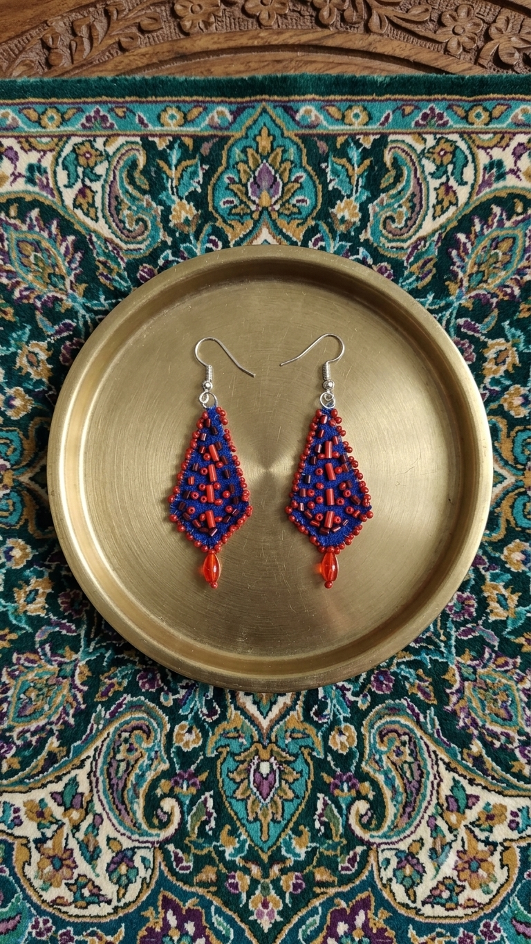 Royal Blue Geometric Bugle Drops