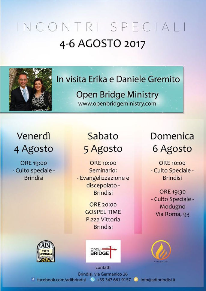 Special Meetings at Brindisi - 4/6 Agosto 2017