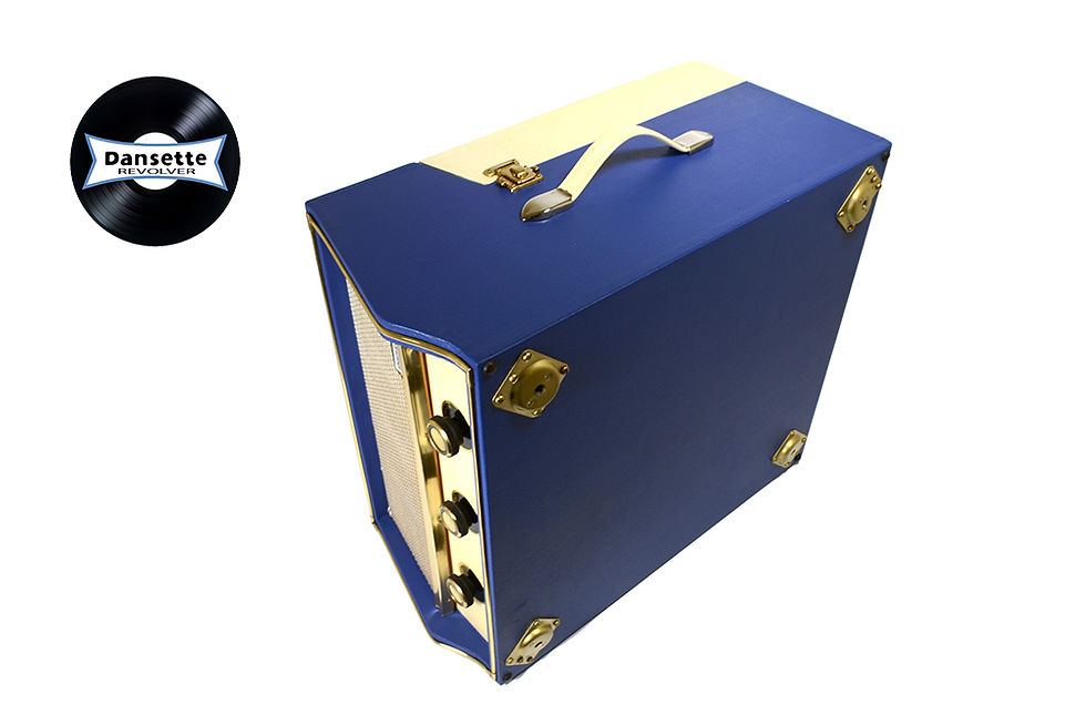 Thumbnail: Dansette Conquest Auto Record Player in Blue & Cream with Legs