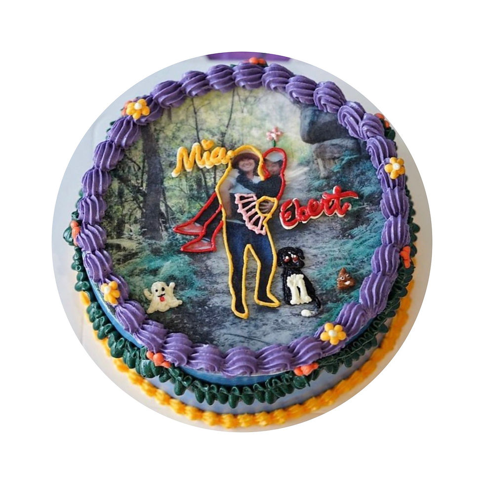 Thumbnail: Edible image with piping or fondant