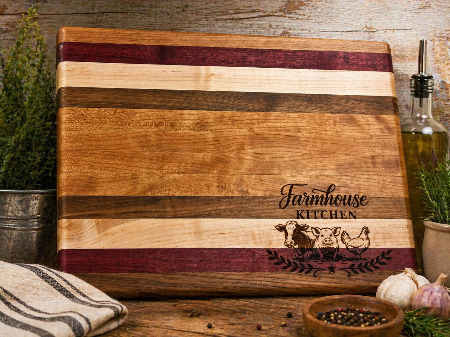 Farmhouse Kitchen Premium Hardwood Cutting Board