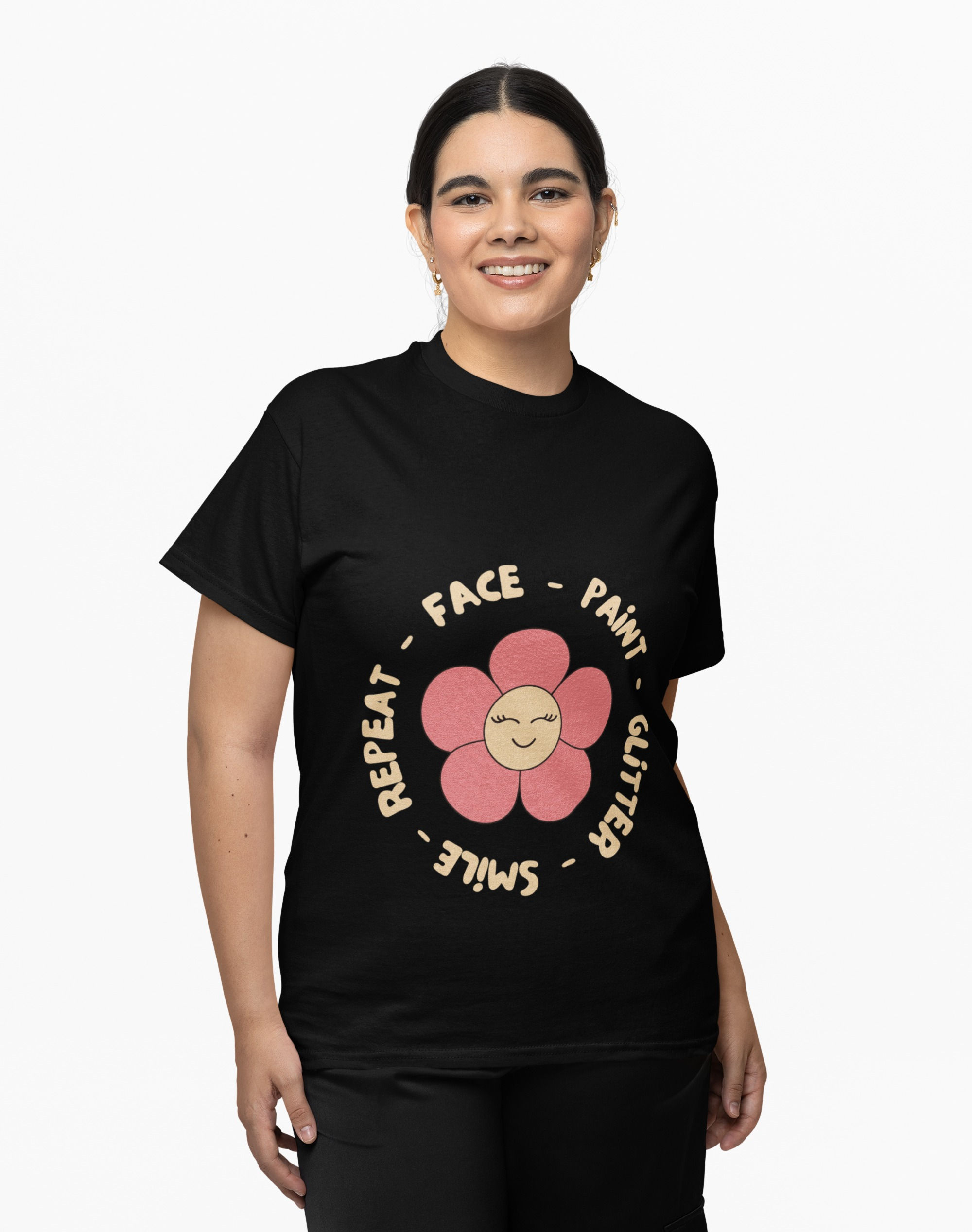 Face Paint Repeat Unisex Softstyle T-Shirt