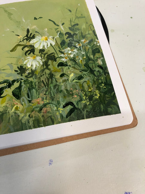 Sauvages, détail d'oeuvre sur papier, fourmillement végétal
