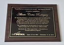 Placa Conmemorativa Bronce Ecopetrol