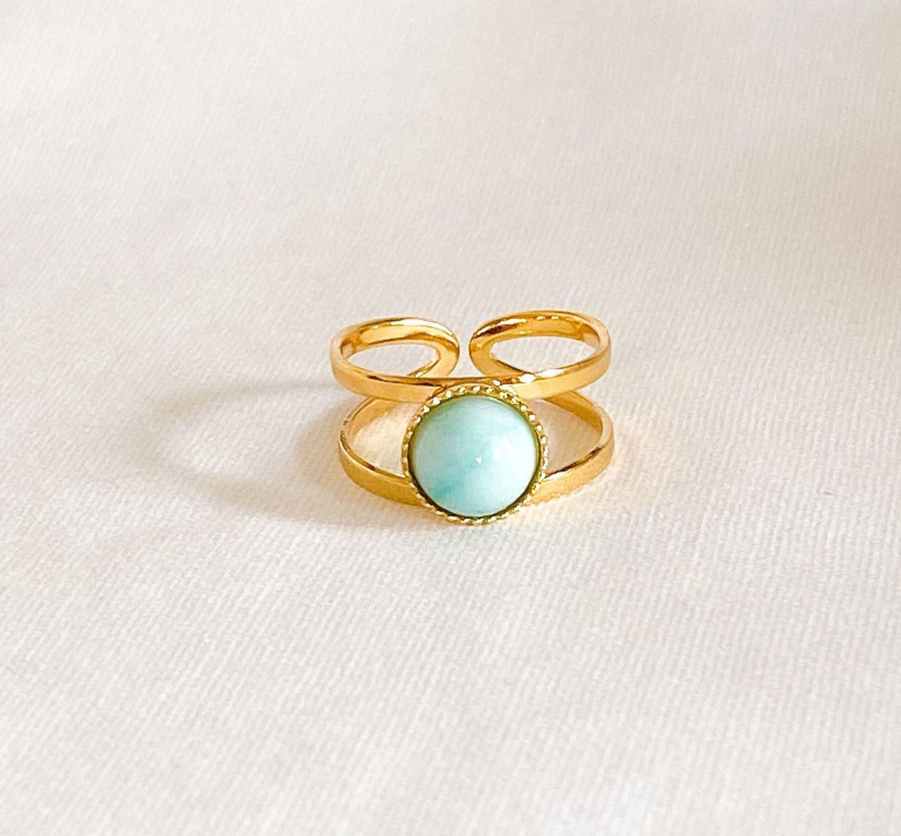 Bague gold filled et amazonite