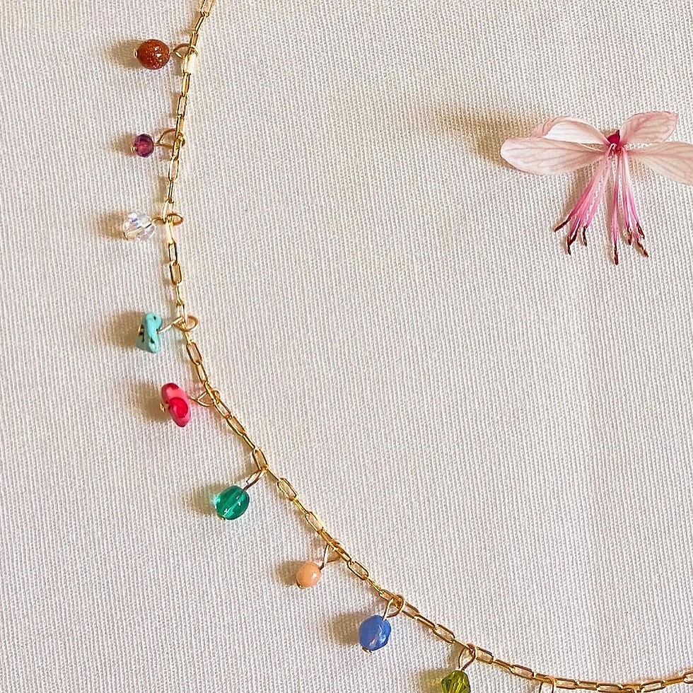 Miniature : Collier pierres naturelles et gold filled 