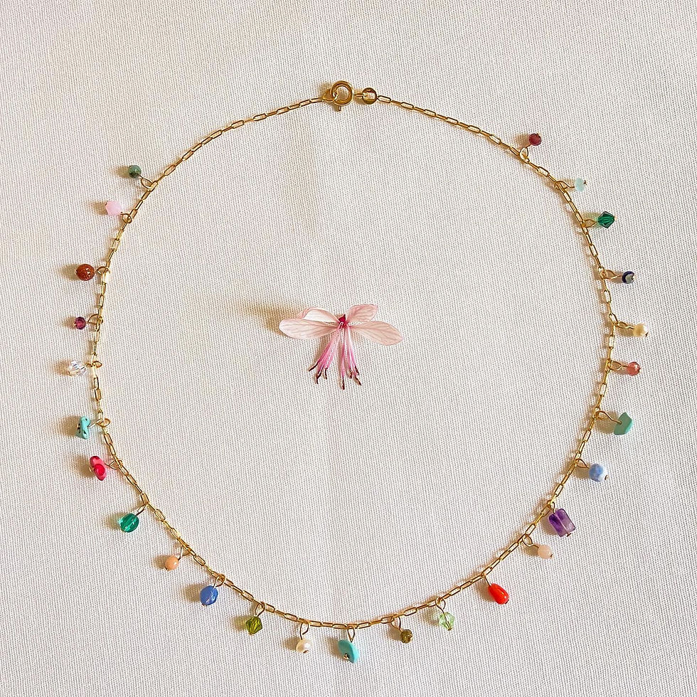 Miniature : Collier pierres naturelles et gold filled 