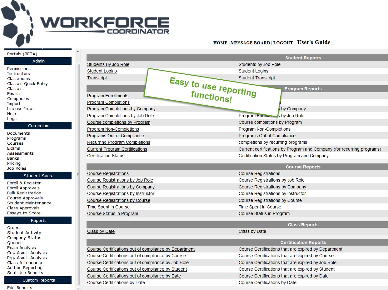 Reporting Options