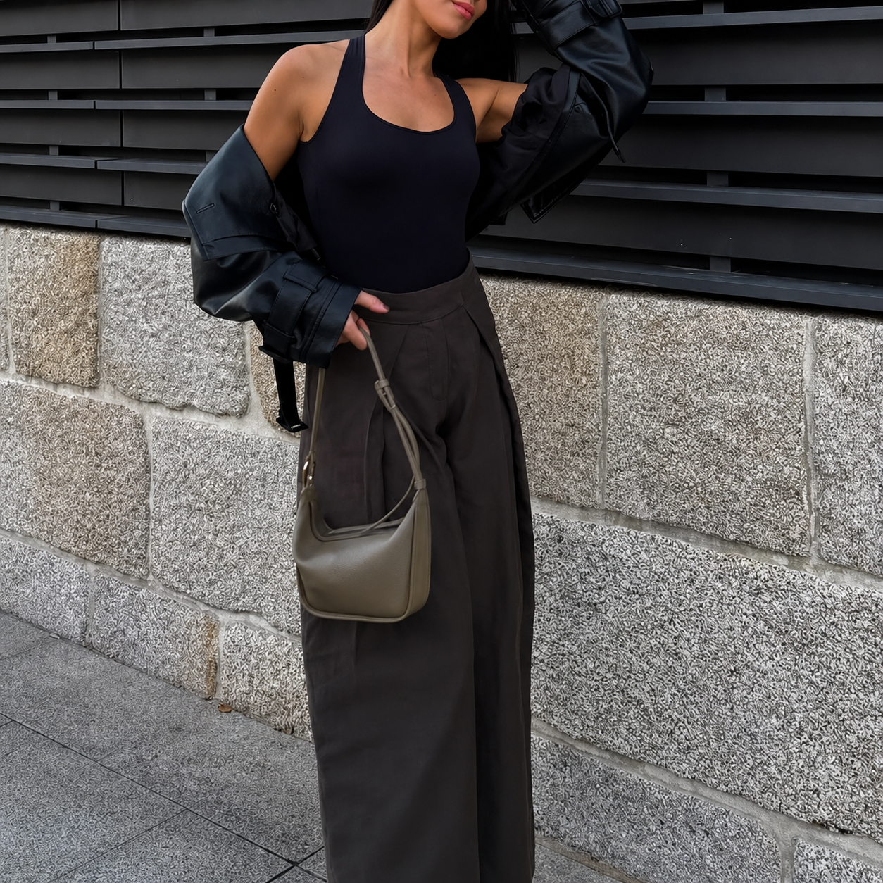 The High-Waist Pleated Wide-Leg Trousers