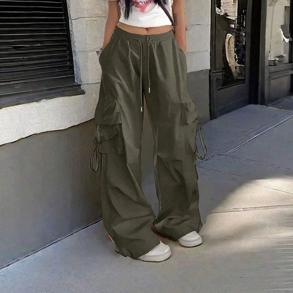 The Oversized Drawstring Parachute Cargo Pants