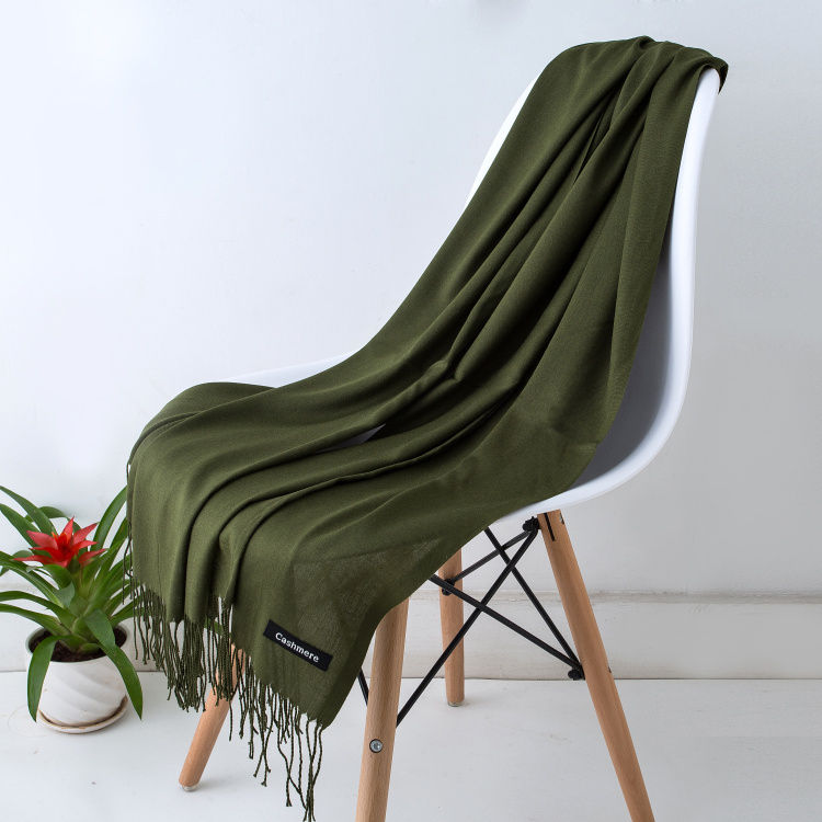 Thumbnail: The PureSoft Pashmina – Cashmere-Feel Soft Wrap Shawl with Tassel Fringe