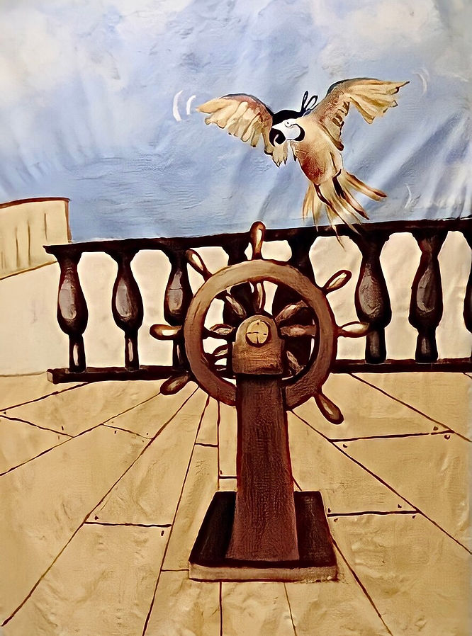 Backdrop for a selfie-photo station in the theatre lobby: The Pirates of Penzance