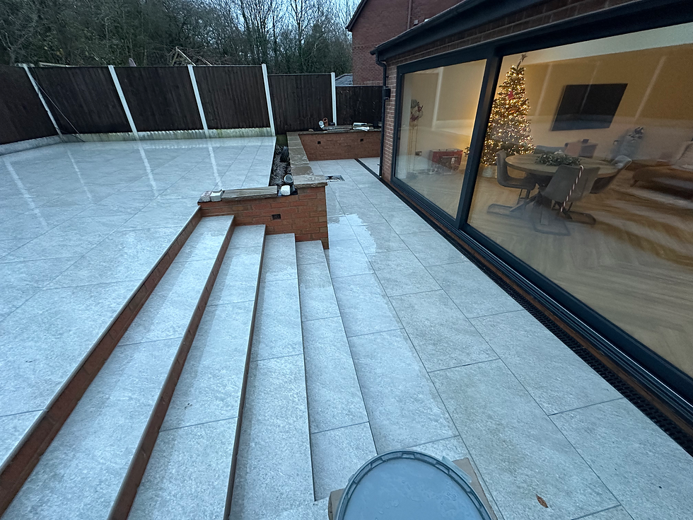 bespoke steps installed and completed in garden