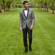 Slim Fit Shawl Tuxedo Jacket Lt Grey