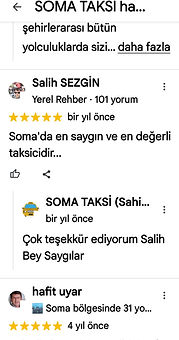 Soma Taksi için yapılmış yorumların fotoğrafları