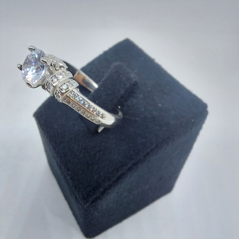 Thumbnail: Rhodium Plated Zirconia Ring