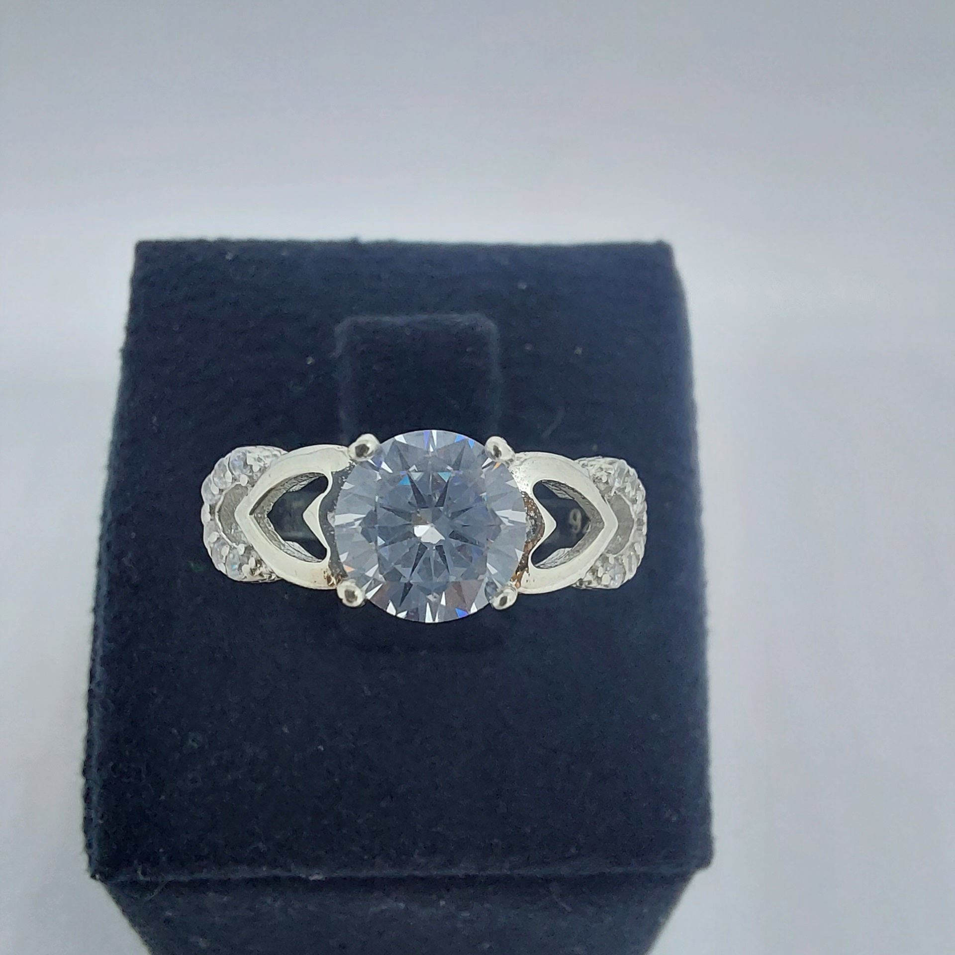 Rhodium Plated Zirconia Ring