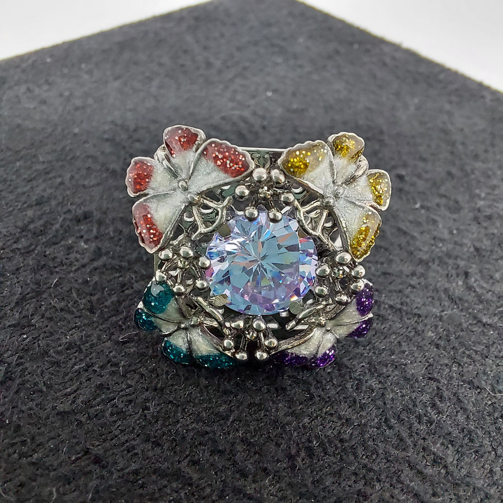 Thumbnail: Rhodium Plated Silver Ring