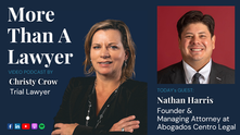 Attorney Nathan Harris and host Christy Crow on the More Than A Lawyer podcast