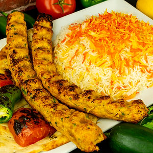 Ground Chicken Kabob Plate