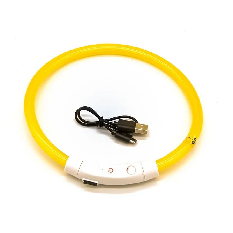 LED Dog Collar – USB Rechargeable Luminous Pet Collar with Adjustable Glow for S