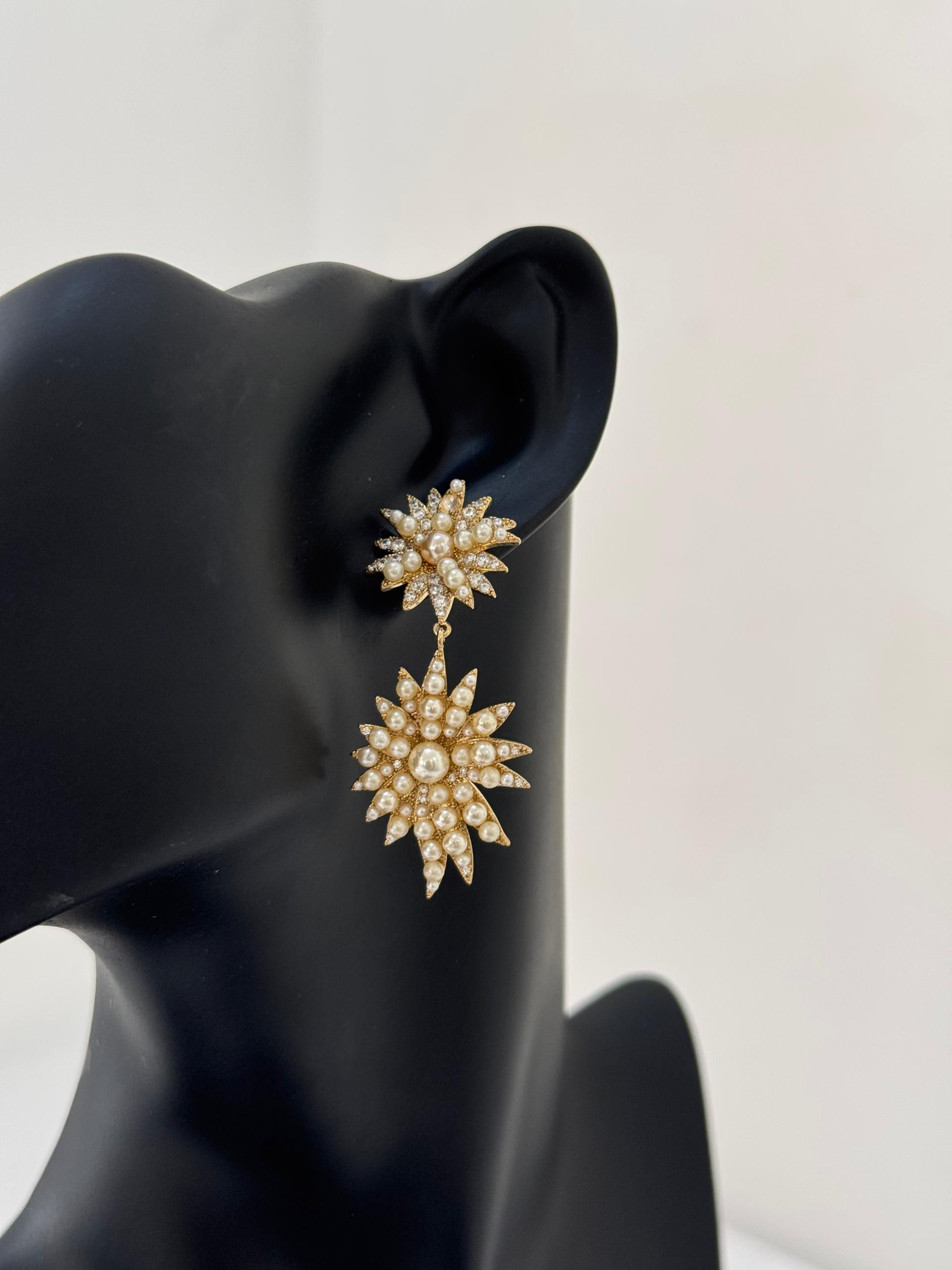 Jasmine - Pearl Starburst Bridal Earrings 