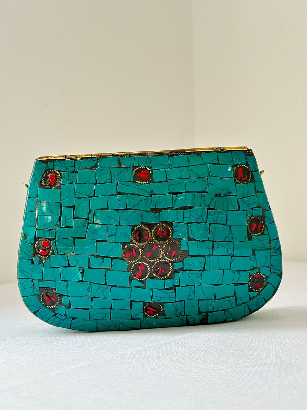 Thumbnail: Amoli India metal mosaic clutch handbag