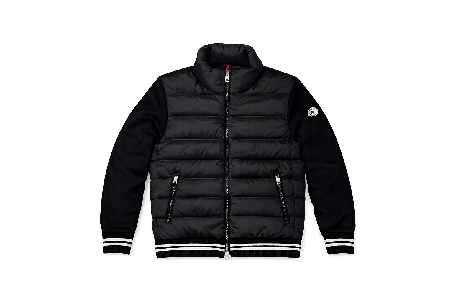 Campera Moncler Puffer Lineas Cintura Negro