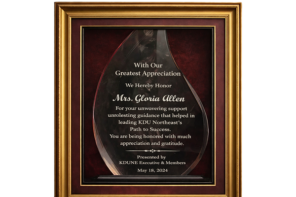 Krio Descendants Union award presented to Gloria S. N. Allen.