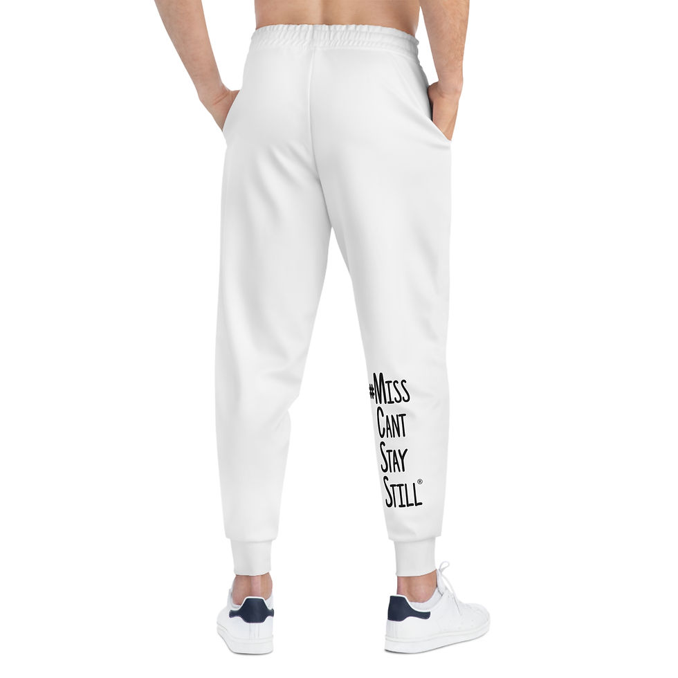 Thumbnail: Athletic Joggers - MissCantStayStill® Mindset Design (White)