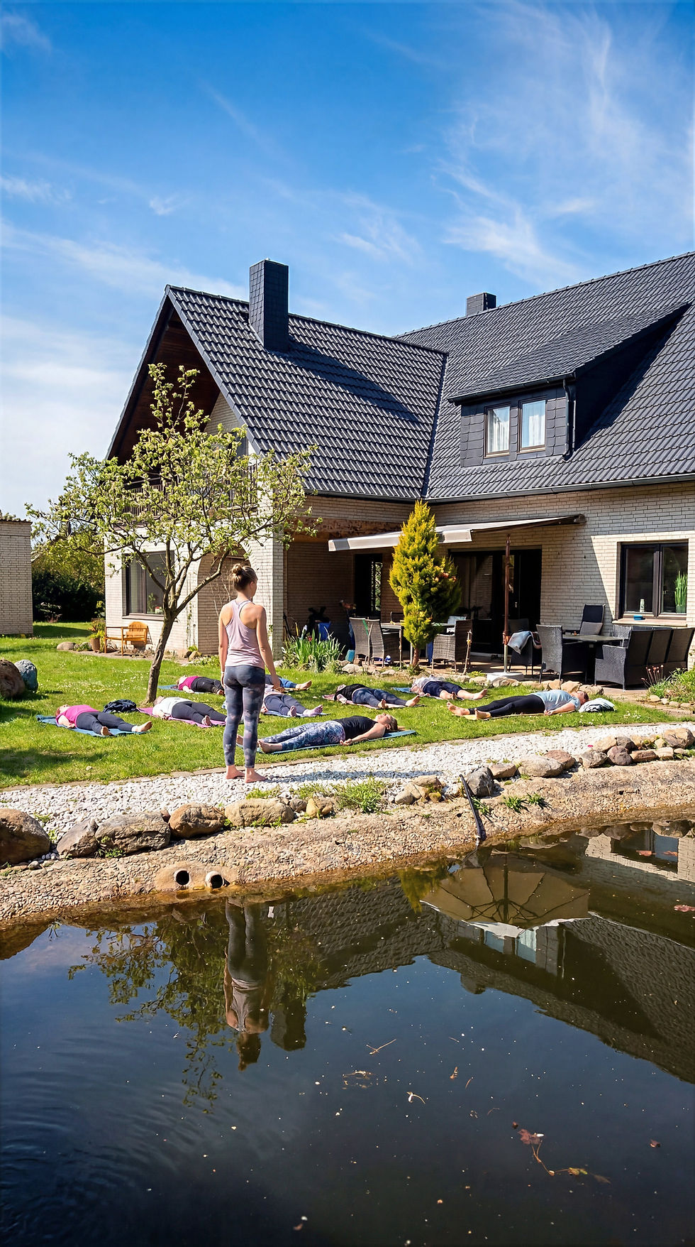Ferienhaus für Gruppen mieten mit Garten und Teich