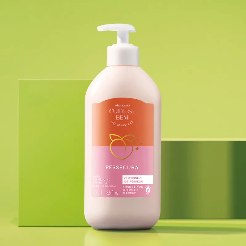 Thumbnail: Cuide-se Bem Floral-Fruity Body Deodorant Moisturizing Lotion Peach 400ml