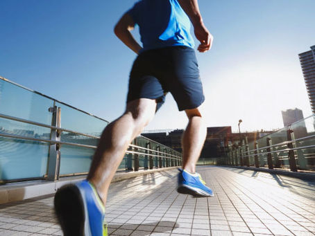 a man running across a bridge in VT
