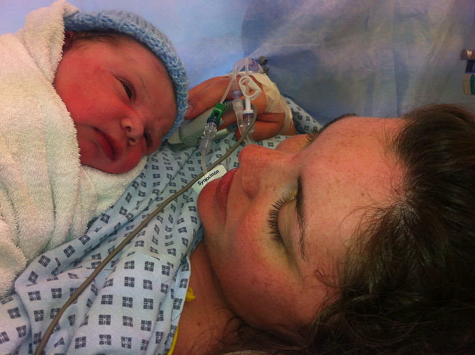 A picture of me in hospital with my first born son
