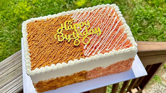 Half and Half Sheet Cake