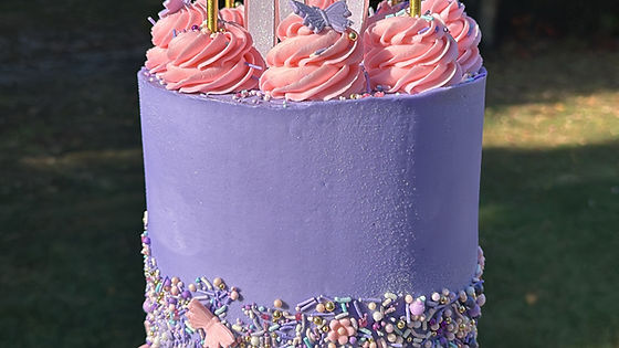 Girly Butterfly Round Cake